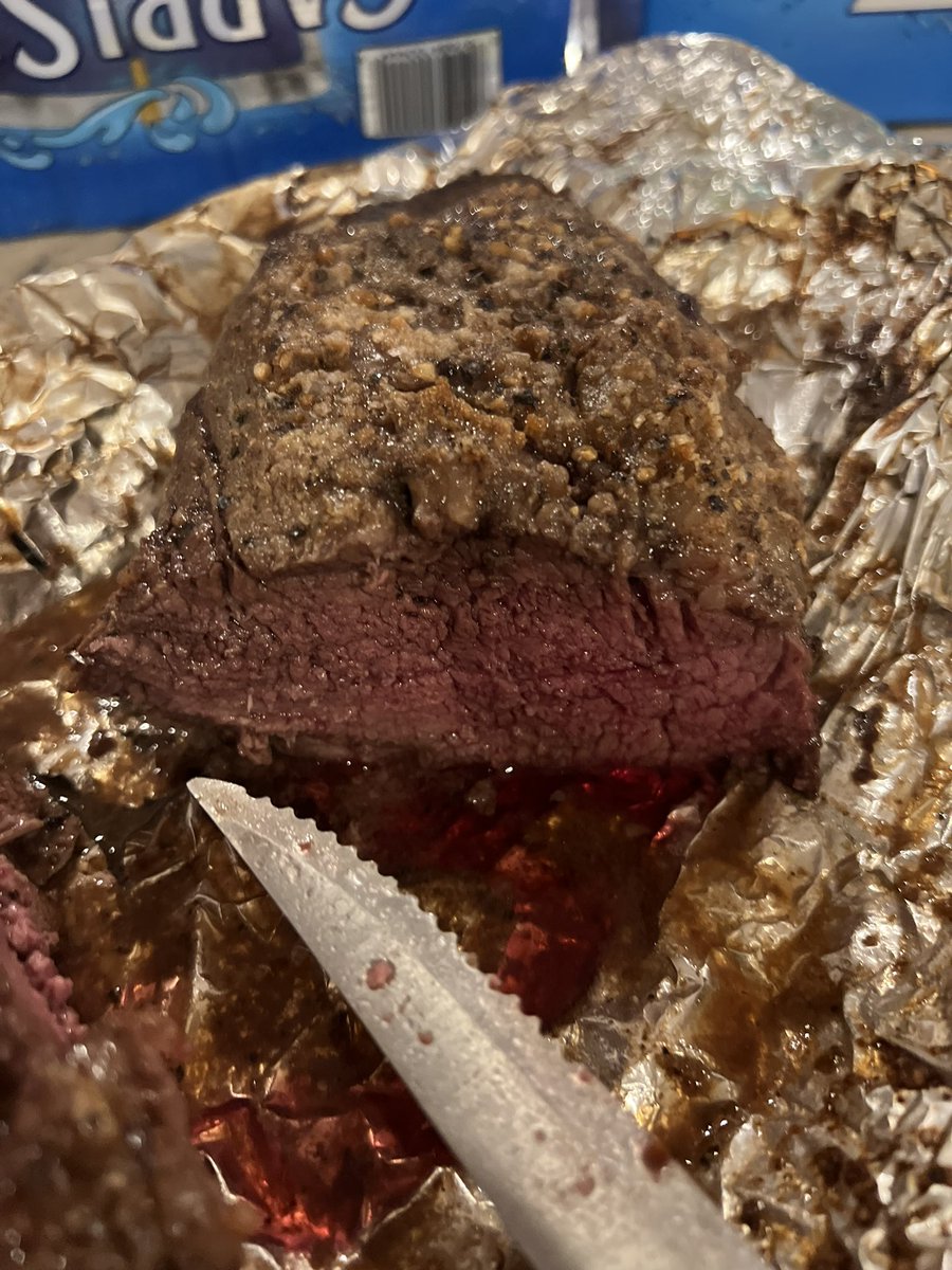 BeefHome's tweet image. The absolute best for this game! Trimmed tenderloin baked at 275 for an hour. @sanderscattle