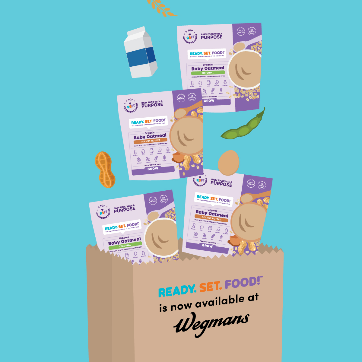 We're so excited to now be available at <a href="/Wegmans/">Wegmans Food Markets</a>! You can use our store locator to find a Wegmans near you to buy all your early allergen essentials on your next trip to the grocery store! #Wegmans #CPG #BabyProducts