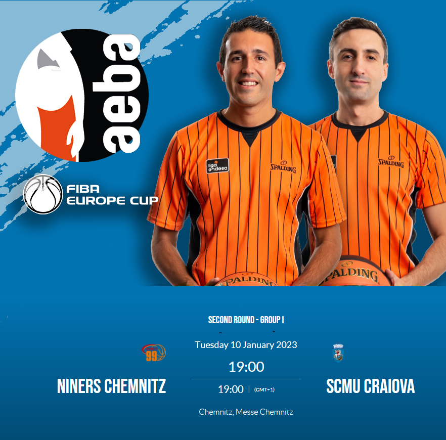 🏃 Alberto Sanchez y Sergio Manuel
👉<a href="/FIBAEuropeCup/">FIBA Europe Cup</a>
📆 10 de enero
🏀 #ArbitrosAEBA #Refereelife
