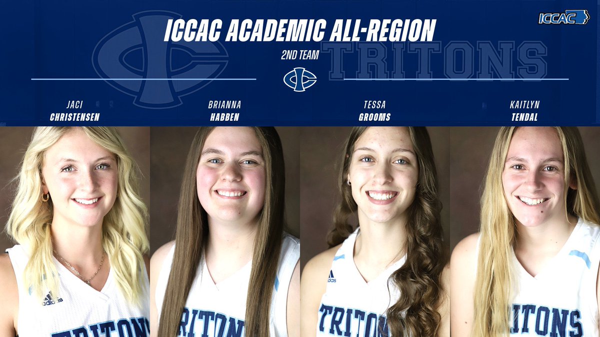 IowaCentralWBB's tweet photo. We are pleased to share that these ladies have been named to the ICCAC Fall Academic All-Region teams! 

We have a special shout out to our freshmen, Brynn Bass and Emily Theiss, who both recorded a 4.0 GPA last semester!!! #ThatsTriton #TritonNation 🔱 https://t.co/4nVp3BSsFg