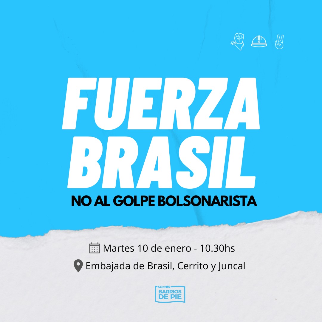 BarriosDePieOk's tweet photo. FUERZA BRASIL 🇧🇷

Mañana nos movilizamos en apoyo al pueblo brasileño y al presidente Lula

⏰️ 10:30hs
📍Embajada de Brasil https://t.co/R4taRCi8RK