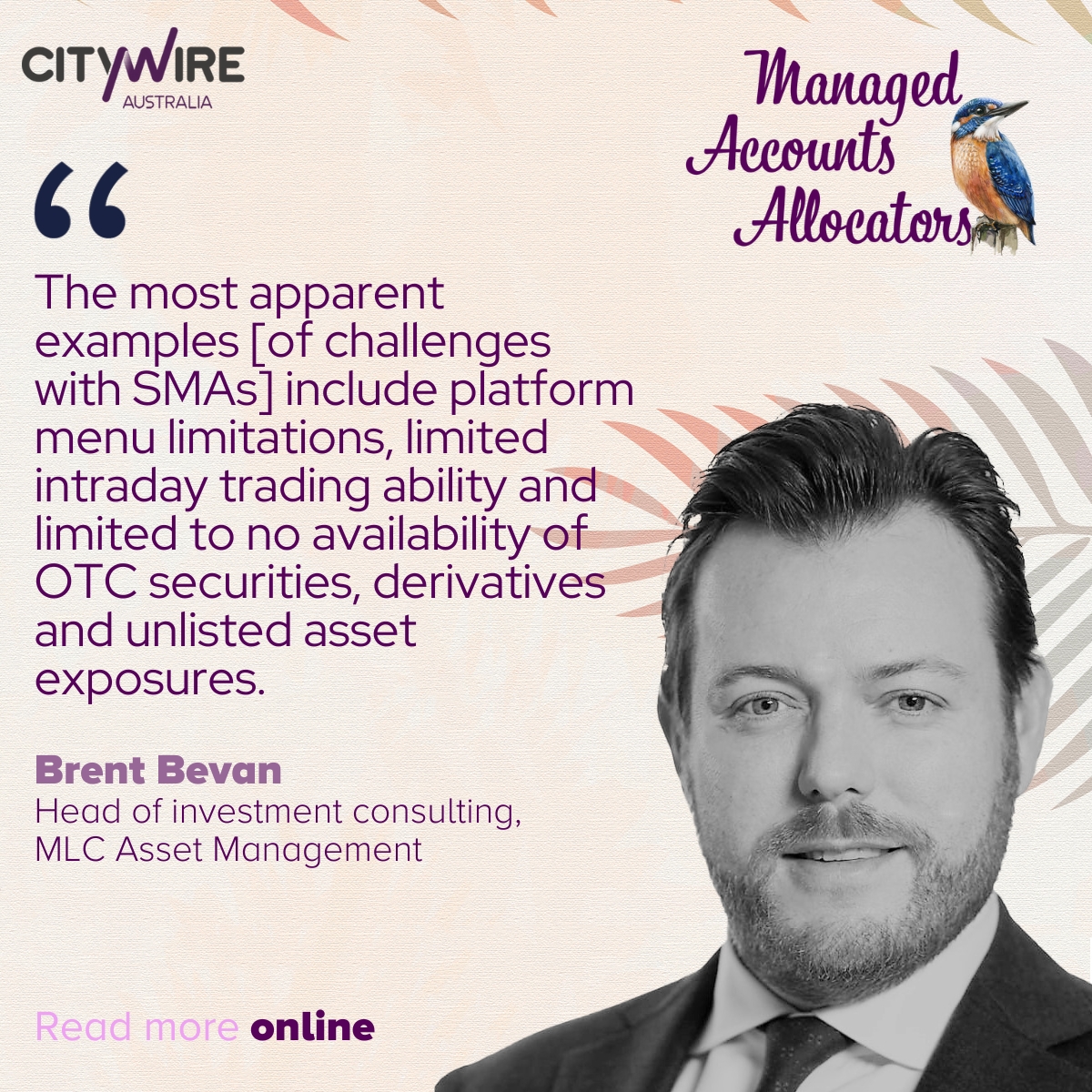 laurenceCwA's tweet photo. Some of Australia’s top managed accounts professionals shared their views on the challenges with using the separately managed account structure, with liquidity and operational issues heading the list of issues.
https://t.co/l14cOgPyGw

#assetallocation #investment #australia https://t.co/KosSJlLHSE