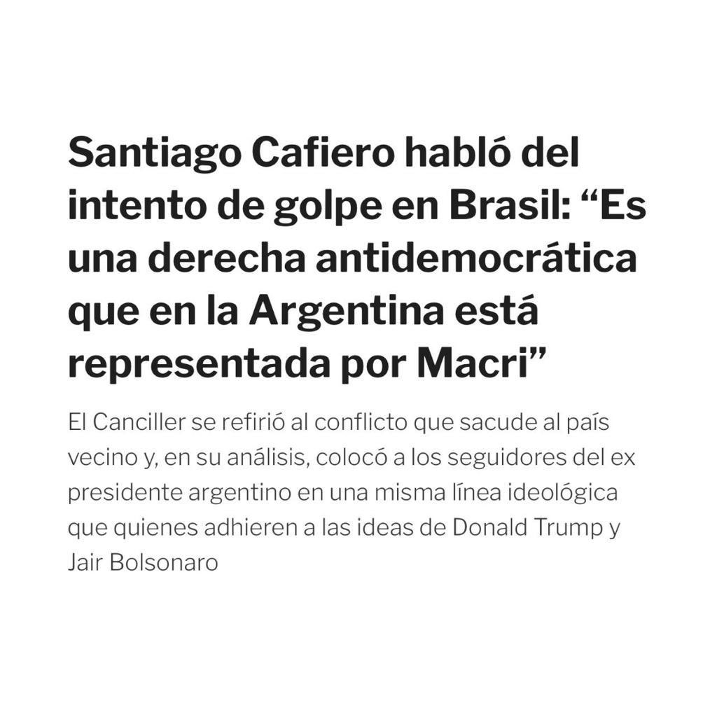Cafiero, ustedes son de los máximos exponentes de violencia institucional en Latinoamérica. Se negaron a aceptar un fallo de la Corte Suprema, persiguen jueces y cuando eran oposición tiraron 14 toneladas de piedras al Congreso. Pónganse a trabajar que la gente se muere de hambre