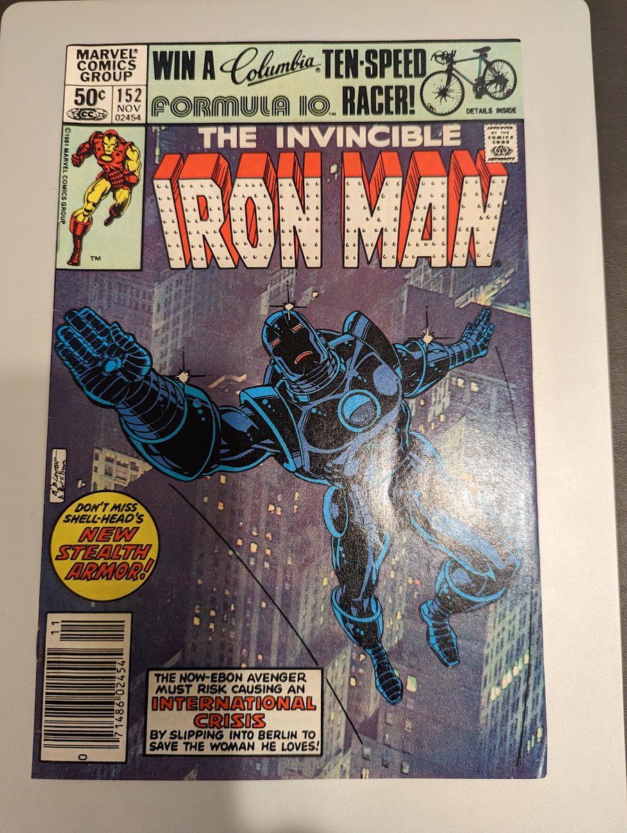 WolbertJames's tweet photo. JIMMY'S RECENT PURCHASE: #IronMan, Issue 152. #StealthArmor!! #DavidMicheline, writer. #JohnRomita, Jr. artist https://t.co/cdvl89qsP3