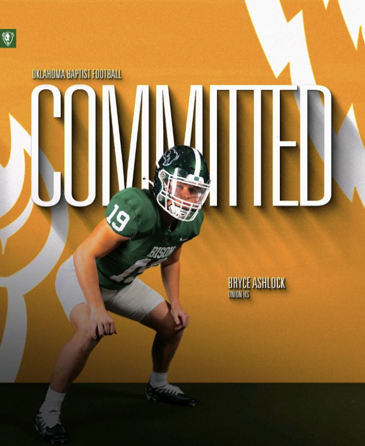 (Joker) Bryce Ashlock (@ashlock_bryce) on Twitter photo I am excited to announce I have COMMITTED to <a href="/OBU_Football/">OBU Football</a> <a href="/mashburn_de/">De Mashburn</a> <a href="/coach_fred/">Kirk Fridrich</a> <a href="/backercoach/">CoachJasonMelot</a> <a href="/HScarJr2/">Coach Scarborough</a> I am excited to announce I have COMMITTED to <a href="/OBU_Football/">OBU Football</a> <a href="/mashburn_de/">De Mashburn</a> <a href="/coach_fred/">Kirk Fridrich</a> <a href="/backercoach/">CoachJasonMelot</a> <a href="/HScarJr2/">Coach Scarborough</a>