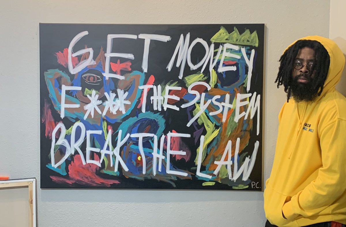 1Broadway5's tweet image. Break The Law

#2LsArtWork #ProjectPat #MacMiller #Colors #BreakTheLaw #36Mafia #Revolution #Humble #Paint #Painting #Graffiti #StreetArt #Neo #NeoExpressionism #ContemporaryArt #Contemporary #King #Hurt #Heart #Texas #TexasArt #DallasArt #Dallas #Black #BlackArtist #MacMondays