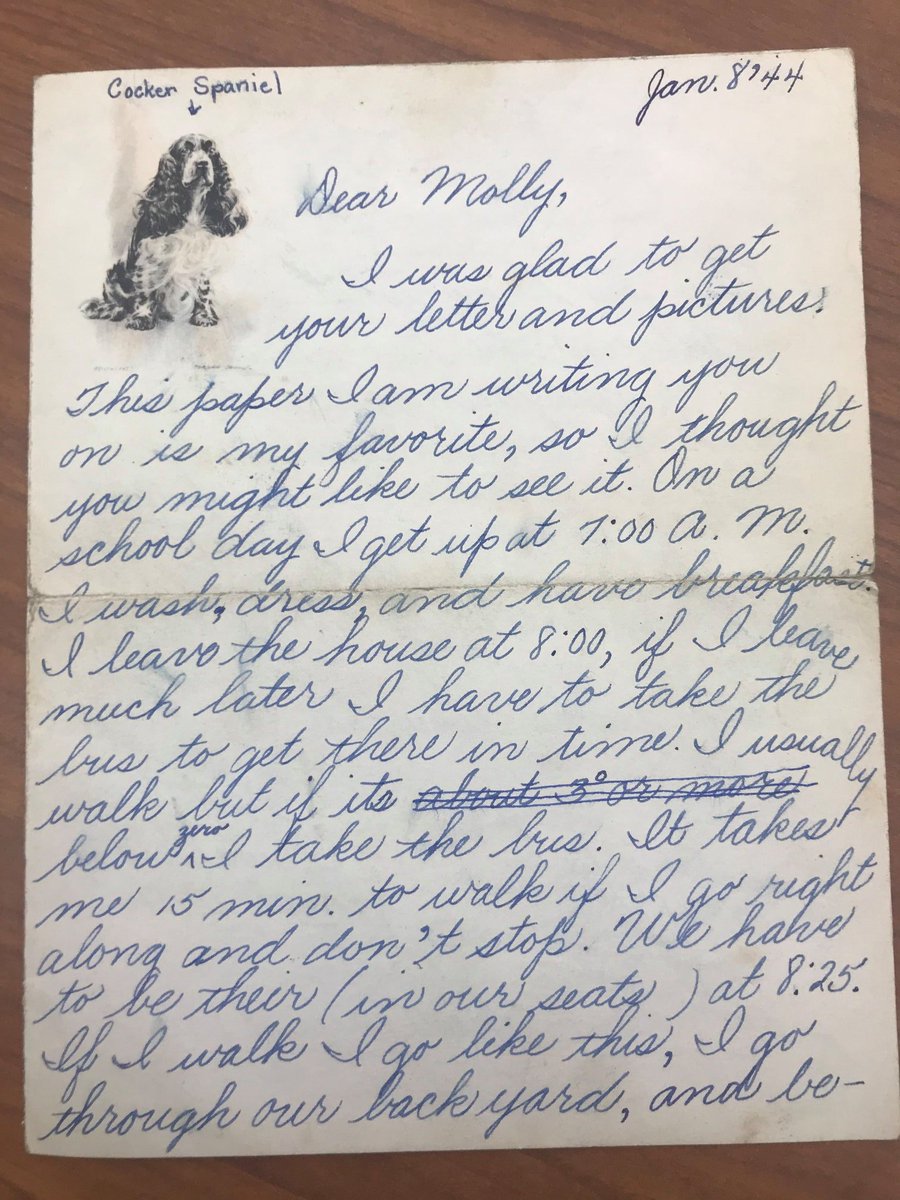 WisHistory's tweet image. #UniversalLetterWritingWeek! Letters written to Molly Fisher, Girl Guide from Scotland from Nancy Norg, @girlscouts in Madison. Girls discuss effects of World War II on U.S. homefront; popular fashions; recreational activities, homecoming &amp;amp; more. 📸: @WisHistory Archives