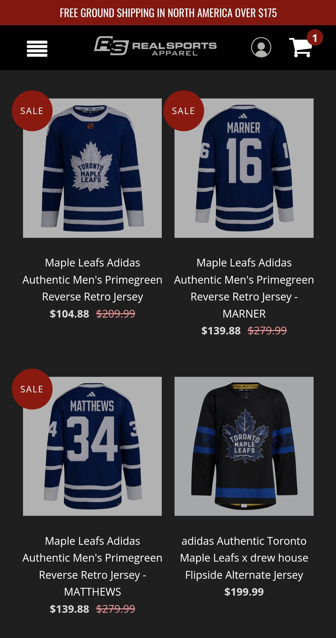 adidas Authentic Toronto Maple Leafs x drew house Flipside