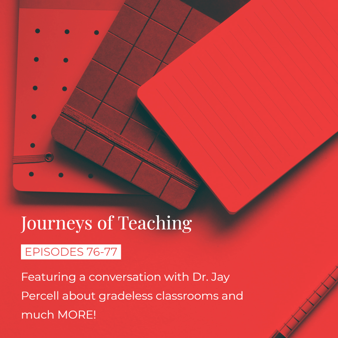 Episodes 76-77 of the @JourneysTeach #Podcast are now streaming, featuring my conversation with @jaycpercell of @IllinoisStateU Talked gradeless classrooms and much more #edchat #pedagogy #engchat #litchat anchor.fm/aaronrgierhart