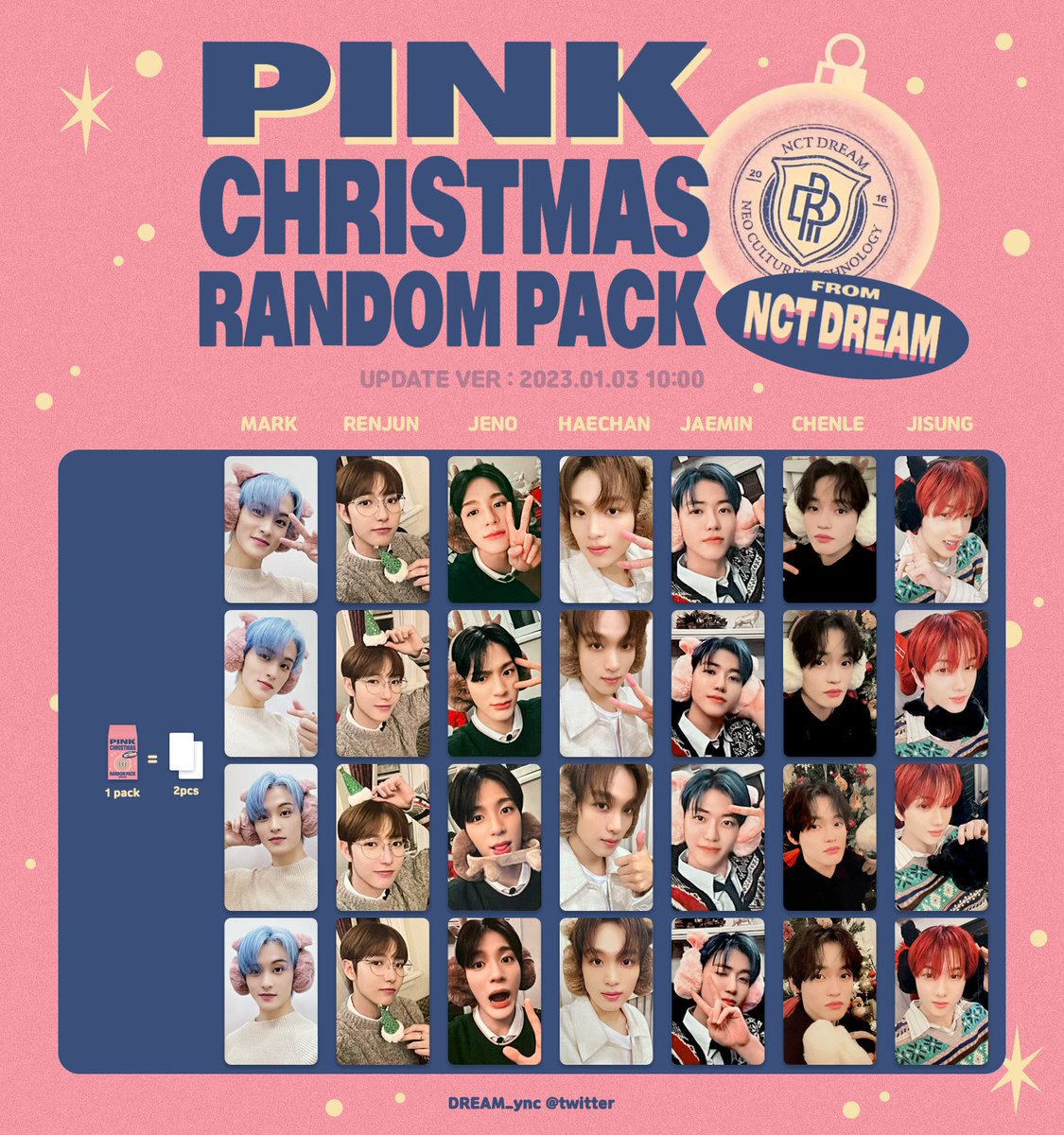 DREAM_ync's tweet photo. 2022 PINK CHRISTMAS
PHOTO CARD RANDOM PACK
핑크 크리스마스 랜덤팩
엔시티드림 포카 리스트

마크 런쥔 제노 해찬 재민 천러 지성 풀셋 광야 슴스토어 포토카드 NCT DREAM https://t.co/CSZxm1YHJB