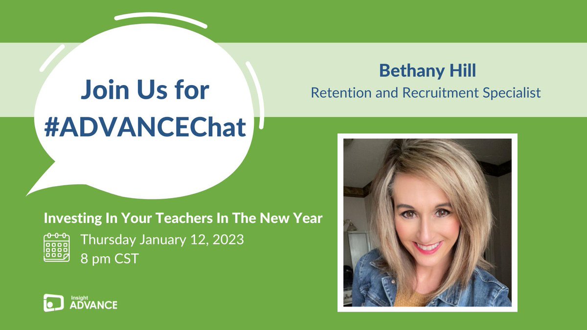 Super excited to facilitate this conversation via Twitter with @insightadvance! Join in! #ADVANCEchat #JoyfulLeaders