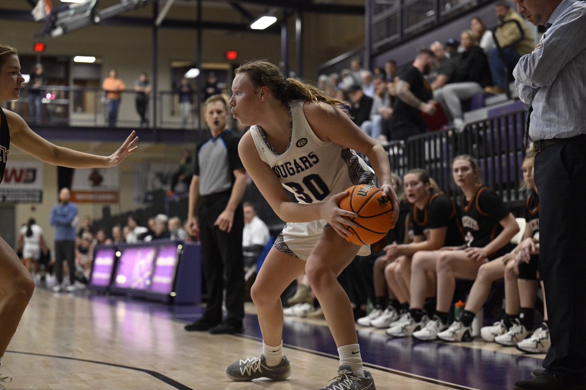 Women’s Basketball suffered a tough one-point loss at Grove City. Hannah Chenault led the Cougars with 15 points on five three-pointers.