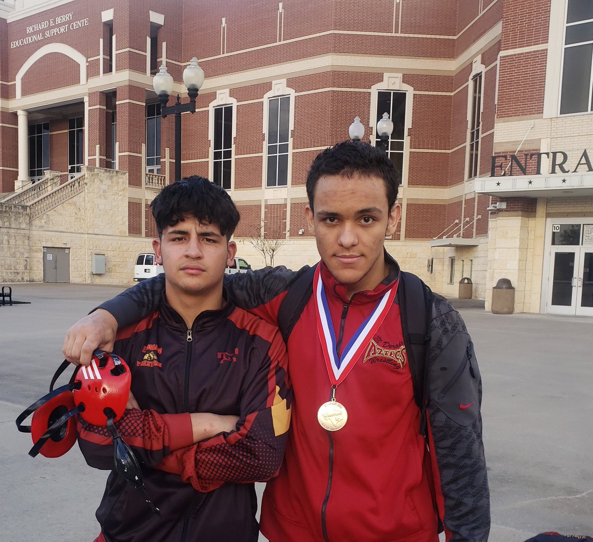 Congratulations to 2 El Dorado Wrestlers for placing at 20th Annual CY-FAIR ISD Wrestling Tournament in Houston. Jon Banda won 9th place and Alexander Nunez won 3rd place. Each wrestler had over 70 opponents. #OneEmpire #Aztec_Empire #TeamSISD <a href="/Coach1Martinez/">Frank Martinez</a>  <a href="/frontz_eric/">COACH ERIC FRONTZ</a>