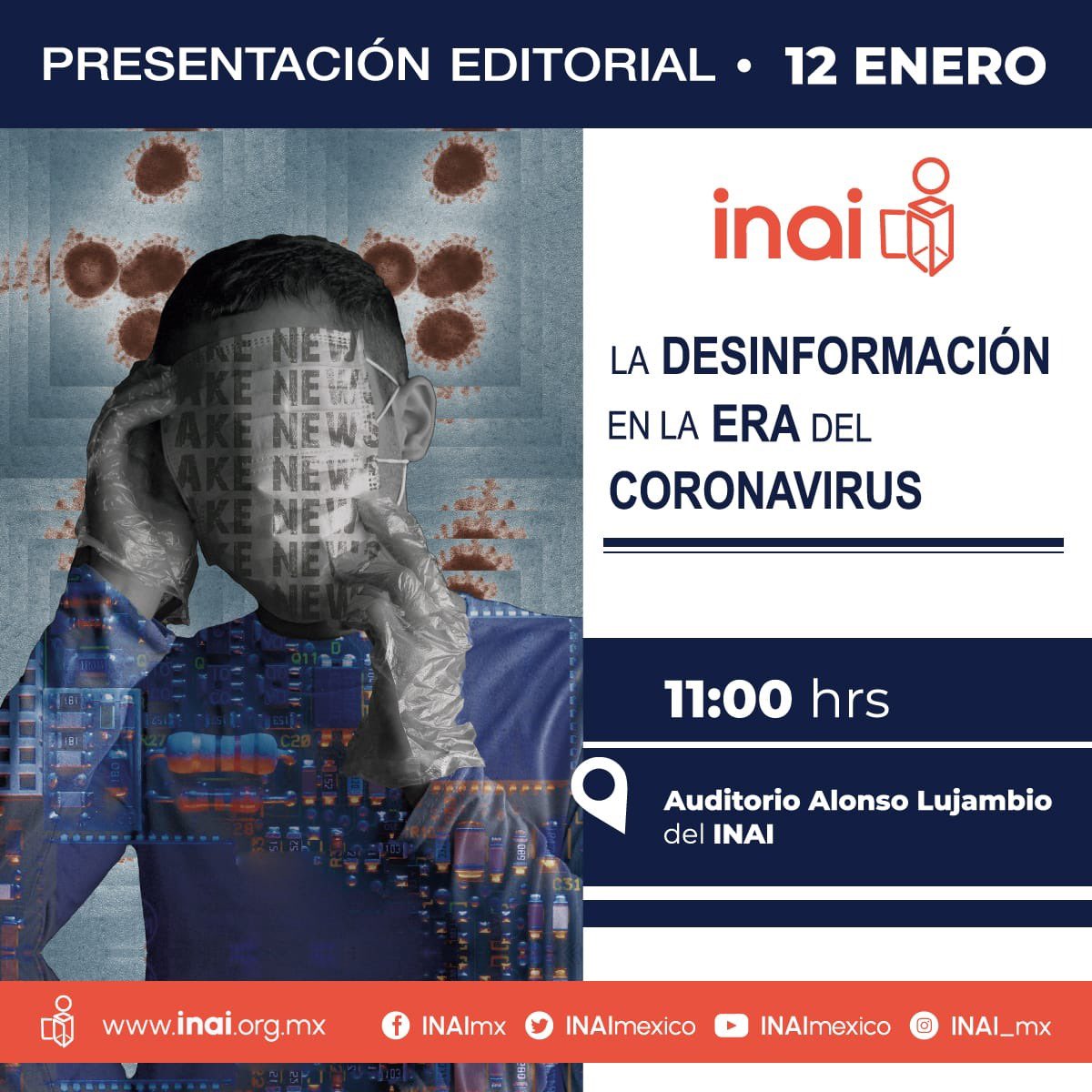 📚Todas y todos invitamos a la presentación del libro "La Desinformación en la Era del Coronavirus" 🦠🔎

Expondré la exposición de motivos.

Participan <a href="/AbrahamMontesM/">Abraham Montes Magaña</a> <a href="/LRCastrillon/">#ElEditordelaSemana</a> <a href="/ArriagaLizzet/">Lizzet Arriaga</a> <a href="/octavioislas/">Octavio Islas</a> <a href="/sriverama/">sergio rivera magos</a> y <a href="/ciberpensador/">Ciberpensador</a>

📅12 de enero
⏰11am
Lugar: <a href="/INAImexico/">INAI</a>