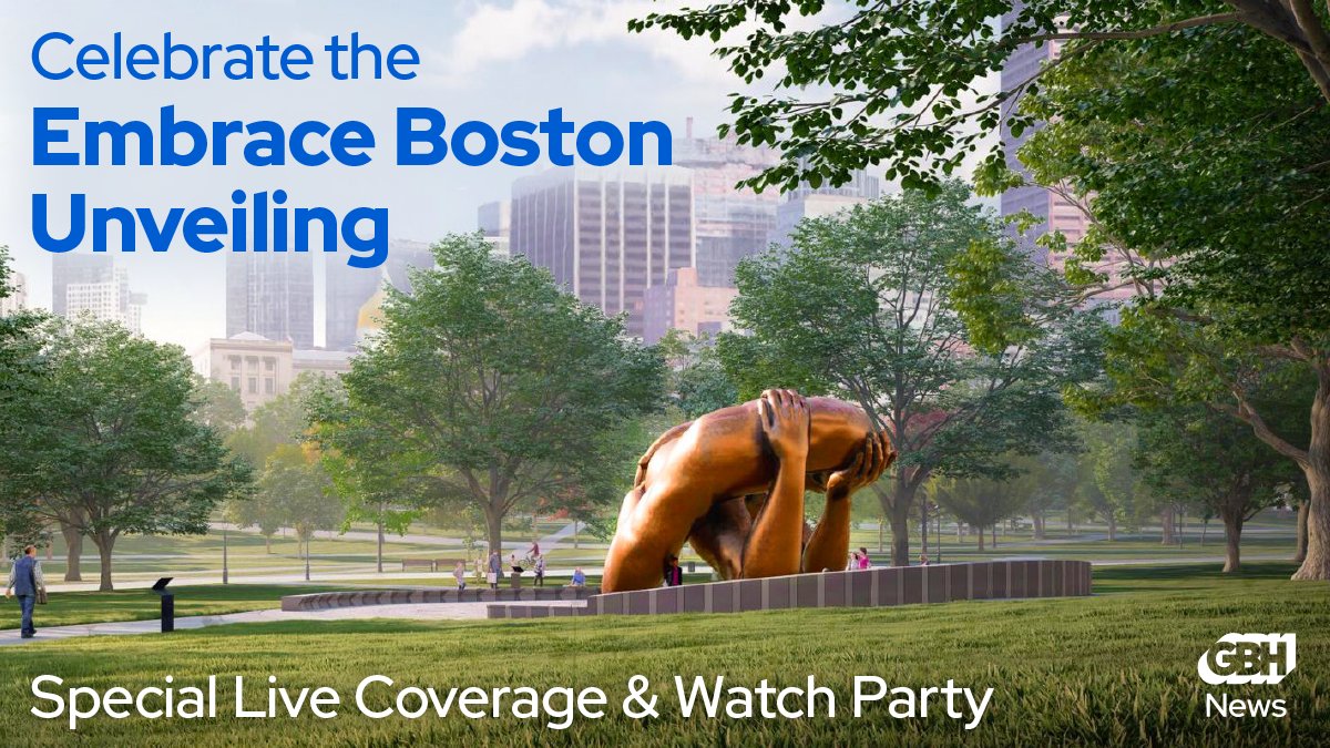 GBH's tweet photo. THIS WEEK: @GBHNews will be on the Common for the historic unveiling of @EmbraceBOS honoring the legacies of MLK and Coretta Scott King + the ongoing fight for social justice in Boston. 

Tune in Friday at 11am ET on @GBH 89.7 or join us at @BPLBoston → https://t.co/aSRSpvpSha https://t.co/JZpRVavixU