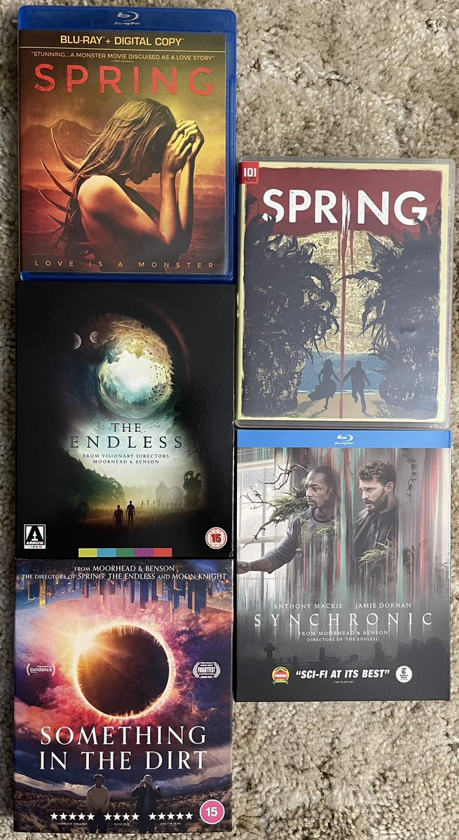 CanSagLeo's tweet photo. If you haven’t seen the films of @AaronMoorhead and @JustinHBenson, do you even really love movies? #Spring #SpringMovie #TheEndless #Synchronic #SomethingintheDirt https://t.co/OFGYGc117M