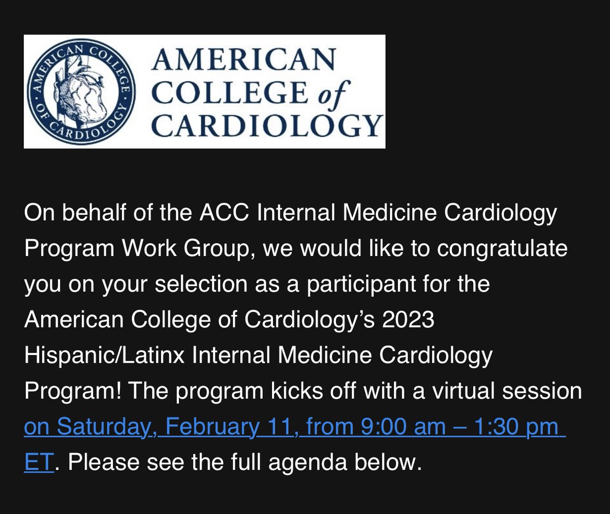 Alejandro Herrera (@alejandrohdr) on Twitter photo It's an honor and a privilege to have been selected as a participant in the American College of Cardiology’s 2023 Hispanic/Latinx IM Cardiology Program. Thank you <a href="/ACCinTouch/">American College of Cardiology</a> <a href="/DrQuinnCapers4/">Quinn Capers, IV</a> for your commitment with diversity and Hispanic/Latinx minorities #ACCDiversity It's an honor and a privilege to have been selected as a participant in the American College of Cardiology’s 2023 Hispanic/Latinx IM Cardiology Program. Thank you <a href="/ACCinTouch/">American College of Cardiology</a> <a href="/DrQuinnCapers4/">Quinn Capers, IV</a> for your commitment with diversity and Hispanic/Latinx minorities #ACCDiversity