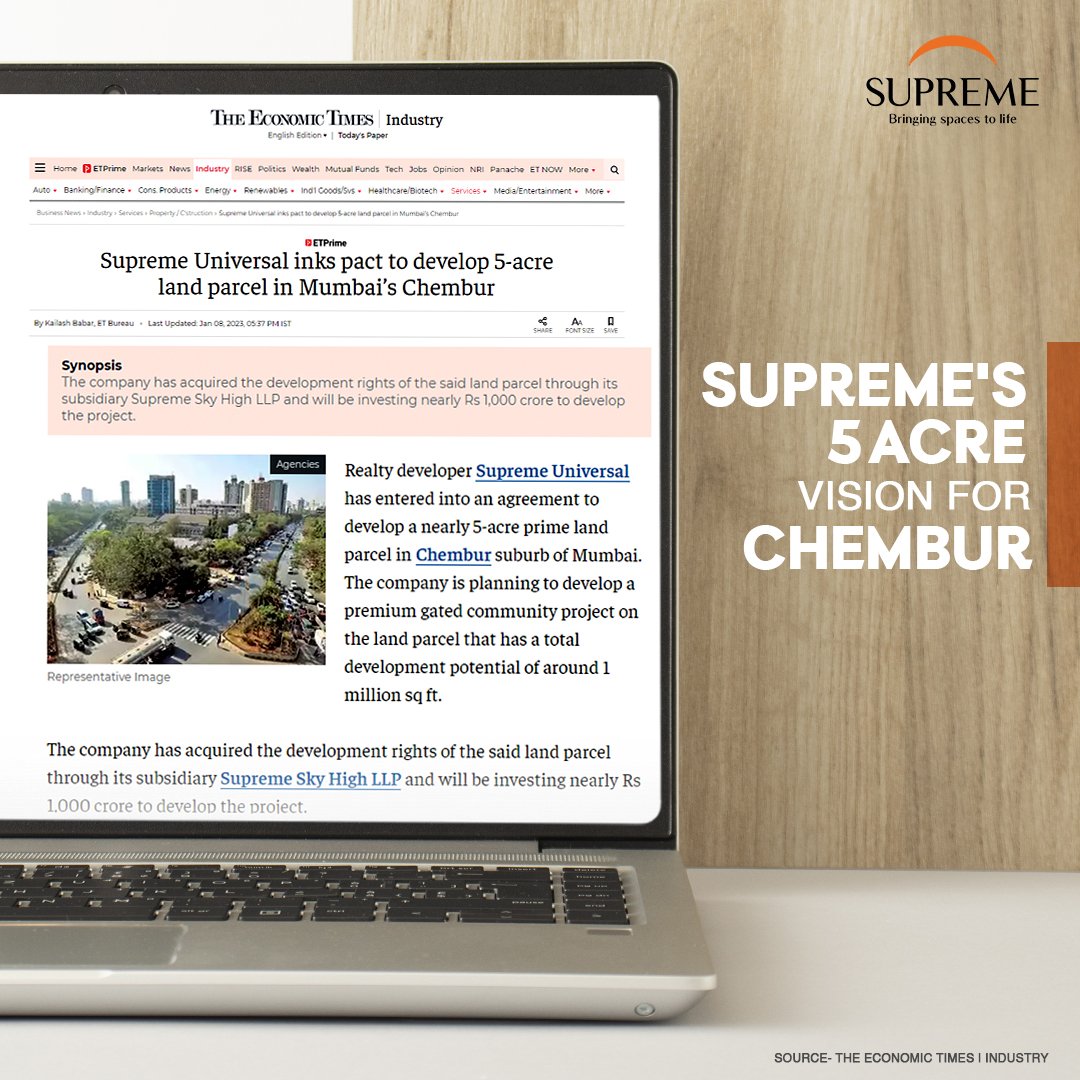 SupremeUnivrsal's tweet photo. Our vision for Chembur includes the development of a 5-acre luxury gated neighborhood. The project is aimed to stand tall on a land plot with a growth potential of approximately 1 million sq. ft.
To read more, visit - https://t.co/iybu1tfcb3
#SupremeUniversal #Update #Chembur https://t.co/DLSTThTk2o