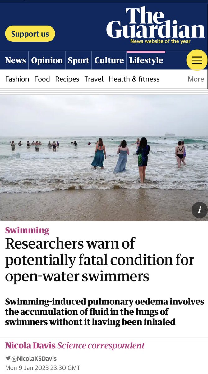 DanXAugustine's tweet image. Swim induced pulmonary oedema. Very proud of @James_OIdman in leading our work. His first 1st author publication today, in @BMJCaseReports .Thanks @NicolaKSDavis for article in @guardian highlighting the condition and our manuscript #SIPE #sportscardiology 🌊 🏊‍♀️ Links in 🧵
