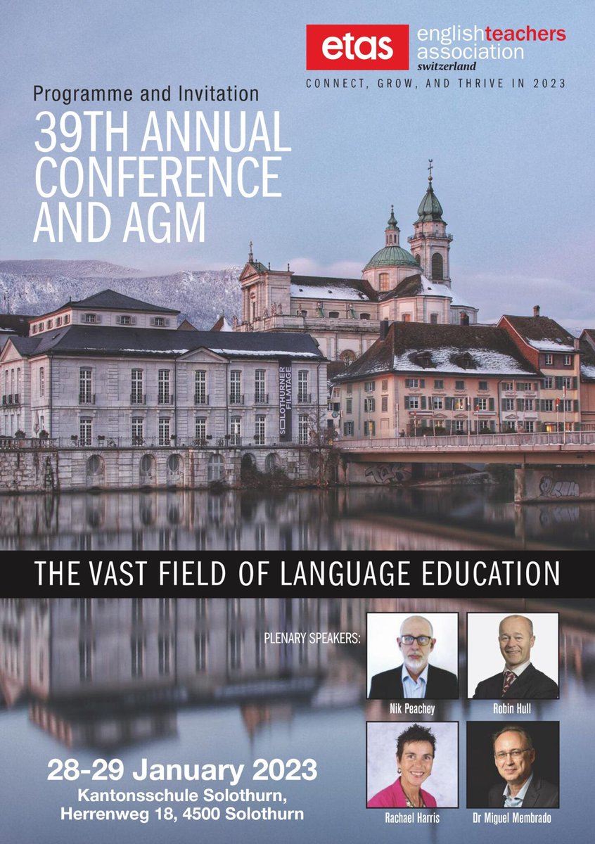 ETAS_CH's tweet photo. IT'S THIS TIME OF THE YEAR AGAIN!

Come and join us for a weekend of learning and sharing in a Swiss town of Solothurn. 

Register here: https://t.co/UkTordIT7m https://t.co/fRBZAyzB0g