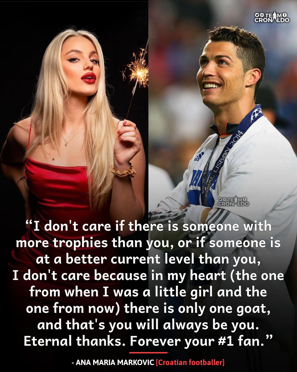 TeamCRonaldo's tweet photo. Ana Maria Markovic on Cristiano Ronaldo. ❤️ https://t.co/WIXcvCn59A