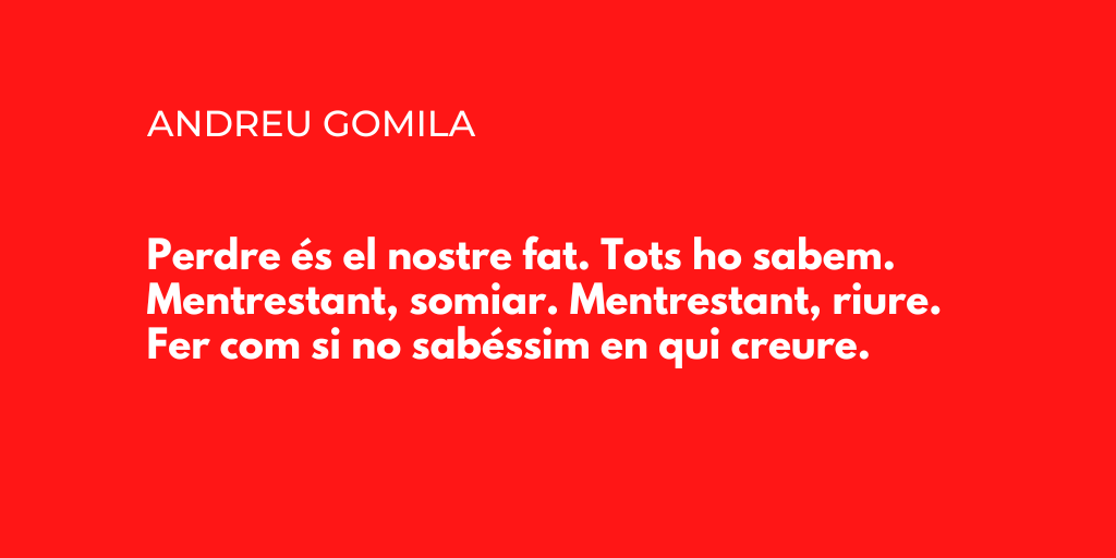 Poetria_cat's tweet photo. Un fragment del poema "El port" d'@andgomila. El podreu trobar al llibre "Carrer dels dies", que va publicar @Ed_proa el 2012.
#poesia #poesiaencatala #poesiaencatalà #poesiacatalana #editorialproa #proaedicions https://t.co/dbjdnLd2Lo