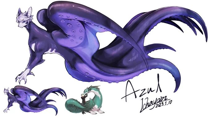 過去に描いた擬獣化アズ改良した 