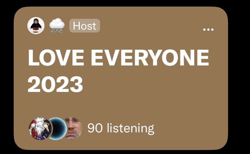 themasterofwon's tweet photo. Groypers are coping about this development in a space titled “Love Everyone 2023” but who’s original title was “Fuck John Doyle”
2023 is truly the year of total AF collapse.
#LoyalToDoyle https://t.co/7ZQjZf4nbj