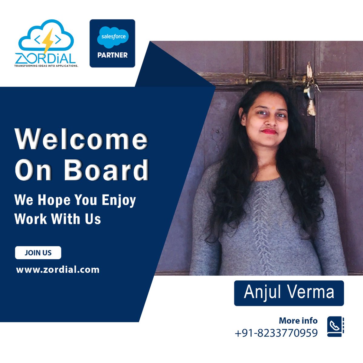 ZordialTech's tweet photo. Team Zordial welcomes our new member on Board. We hope you enjoy working with us.
Visit us: - https://t.co/ST8aGKE6no
Call us:- +91-9166390959
#newmember #newemploye #work #internship #jobanniversary #job #crm #marketing #salesforceadmin #salestips #business https://t.co/E9sMSlmU1M