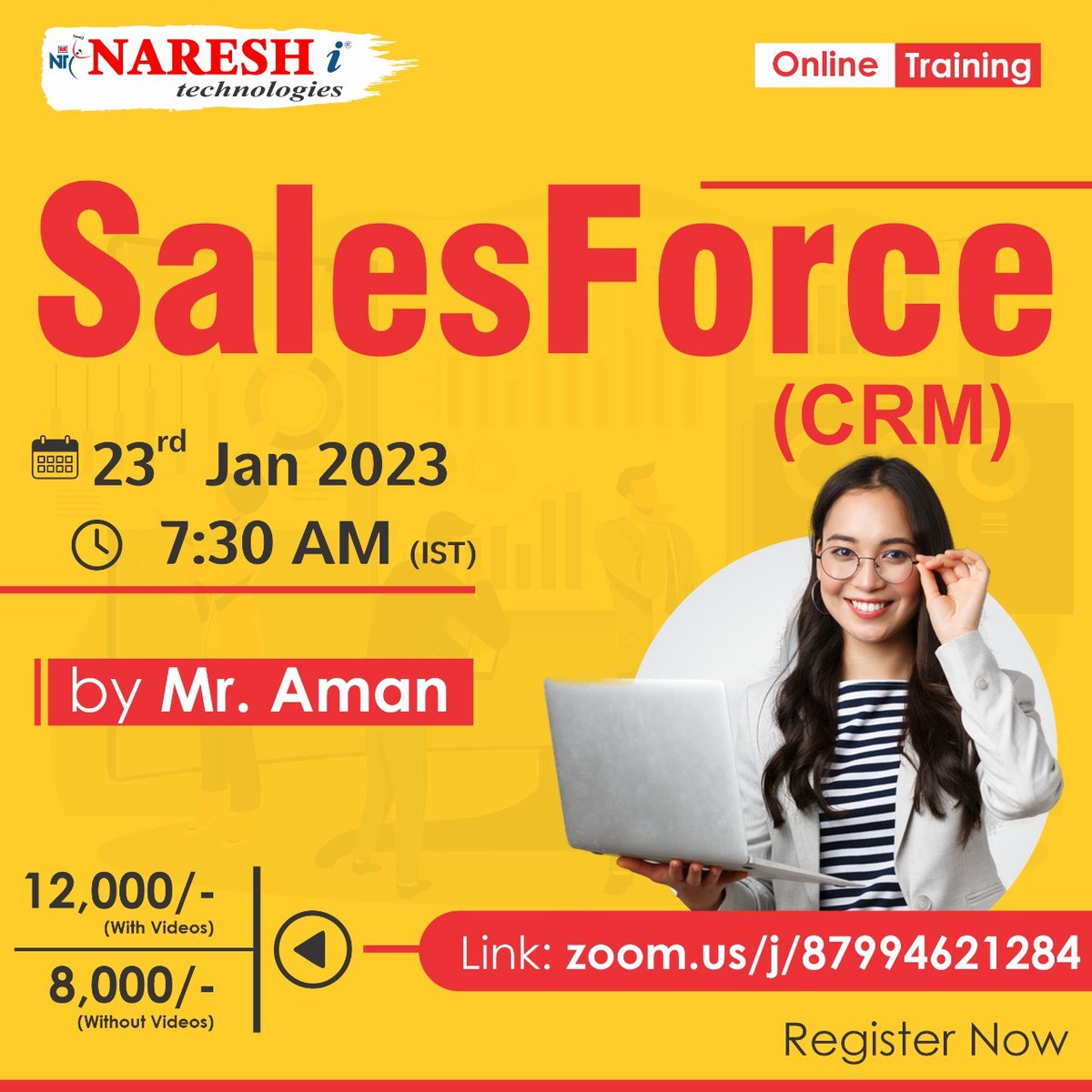 ✍️Enroll Now: bit.ly/3GRXO9n
👉Attend Free Demo On Salesforce CRM By Mr. Aman.
🔥With Videos: Rs.12,000/- Only
🔥Without Videos: Rs.8,000/- Only
📅Demo on: 23rd January @ 07:30 AM (IST)

#Salesforcecrm #cloud #courses #onlinetraining #Education #software #learnfromhome