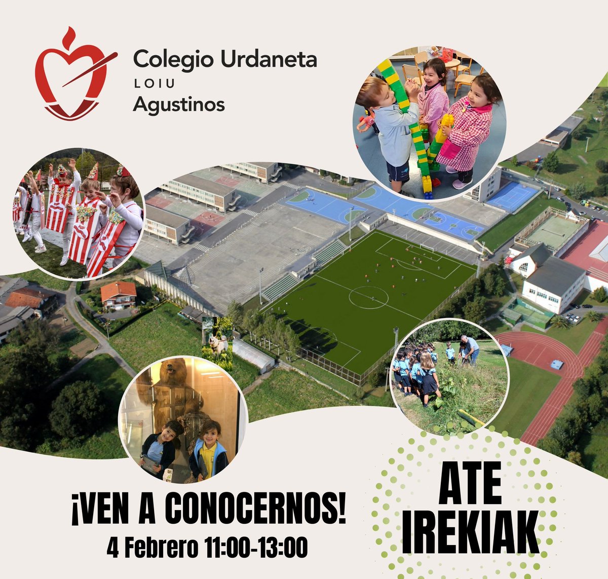 UrdanetaColegio's tweet photo. ¿No pudisteis venir a nuestra anterior jornada de Puertas Abiertas?¡No os preocupéis! El próximo 4 de febrero de 11:00-13:00 volveremos a abrir el colegio para que podáis recorrerlo y conocernos.¡Os esperamos! https://t.co/RoakvoUFuO