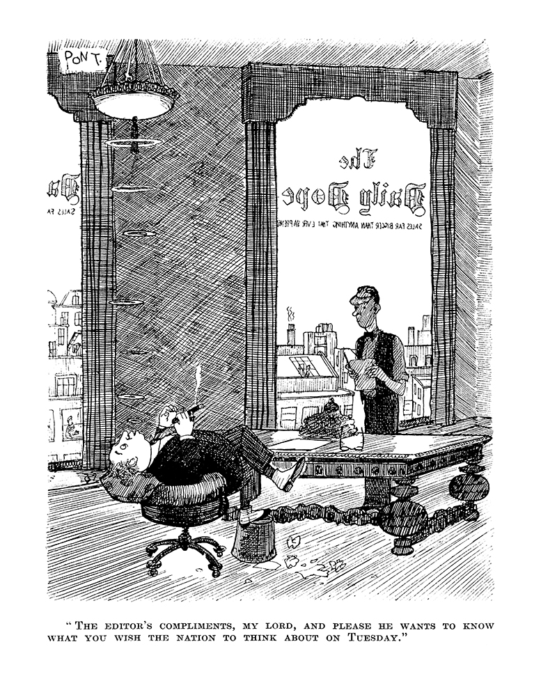 PontWorld's tweet photo. #PONT on the press again, from 28 October 1936:"THE EDITOR'S COMPLIMENTS, MY LORD, AND PLEASE HE WANTS TO KNOW WHAT YOU WISH THE NATION TO THINK ABOUT ON TUESDAY." #press #PressBarons #HarryandMeghanExposed #media #journalism #FleetStreet https://t.co/HUvYkqfeyN