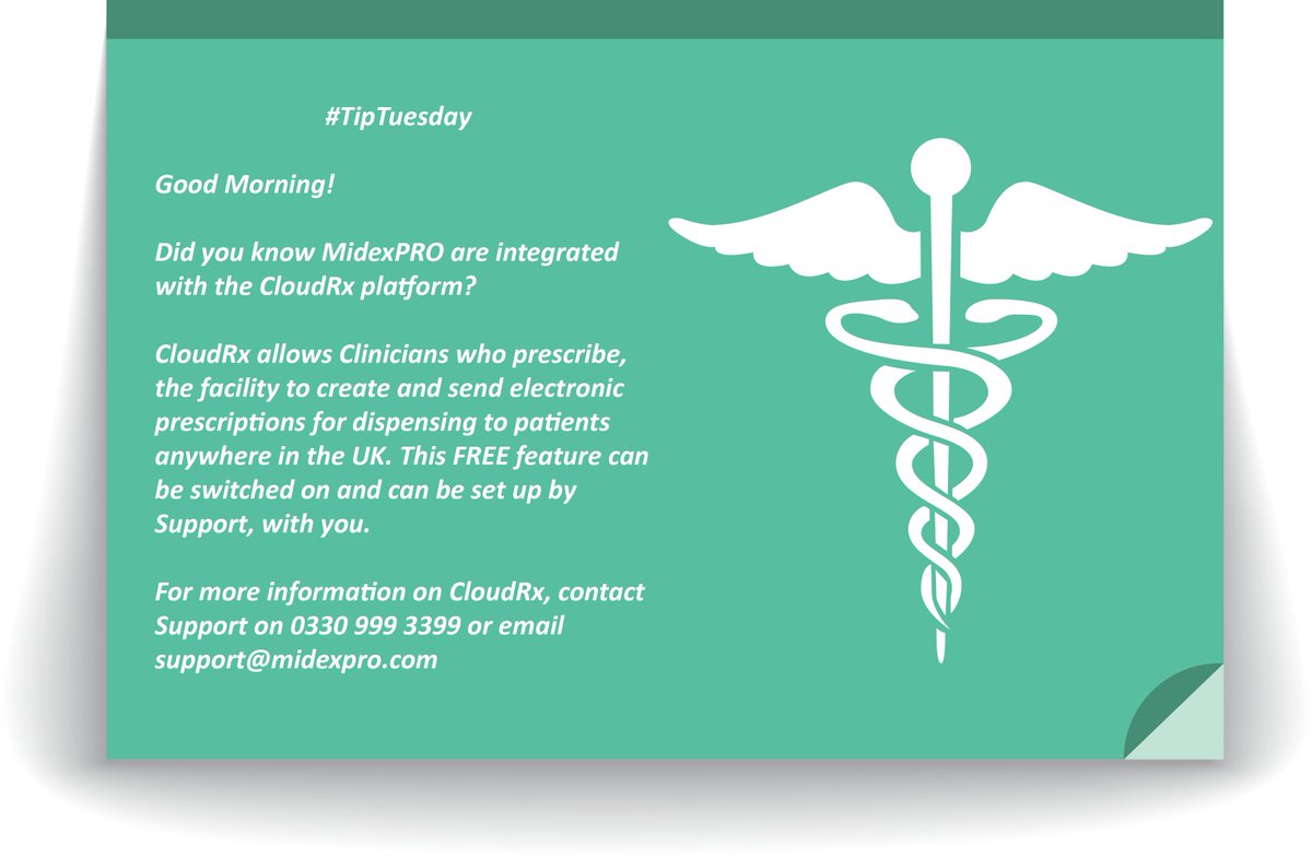 #TipTuesday 
If you scribe, then the option to use @CloudRx within MidexPRO will save you time. Read more below

#cloudrx #generalpractitioner #prescription #privatepractice #medicalsoftware #practicemanagementsoftware #midexpro