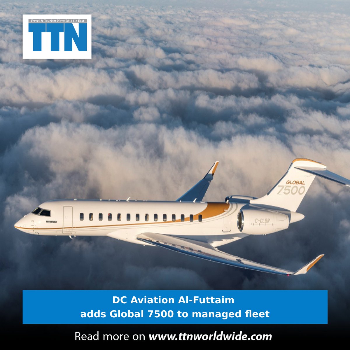 ttnworldwide's tweet image. DC Aviation Al-Futtaim (DCAF) has added a Bombardier Global 7500 aircraft to its managed fleet, find out more at ttnworldwide.com/Article/342782…

#TTN #DCAviationAlFuttaim #BombardierGlobal7500