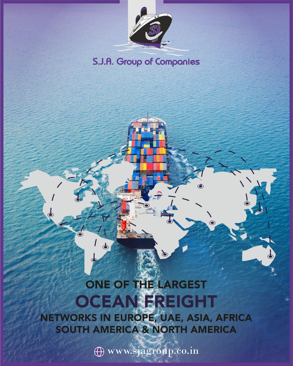With our fast, secure shipment of goods to Europe, Asia, Africa &amp; America we are one of the largest ocean freight networks in the world.

To know more;
Visit: sjagroup.co.in

#sjagroup #logistics #import #export #supplychain #brazil #africa #america #india