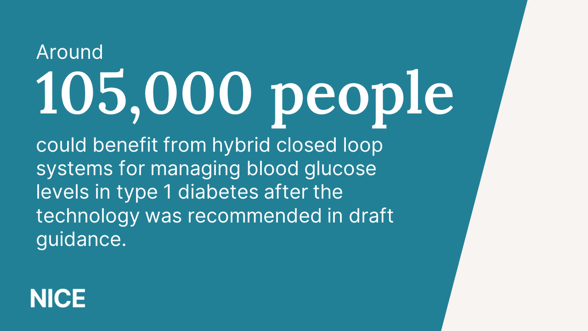 NICEComms's tweet photo. People with difficult to manage type 1 diabetes could be offered new “artificial pancreas” technology.

In draft guidance, we've recommended the use of hybrid closed loop systems.

Learn more: https://t.co/hl11LwAW2G #NICENews https://t.co/0RlTPPz6eD