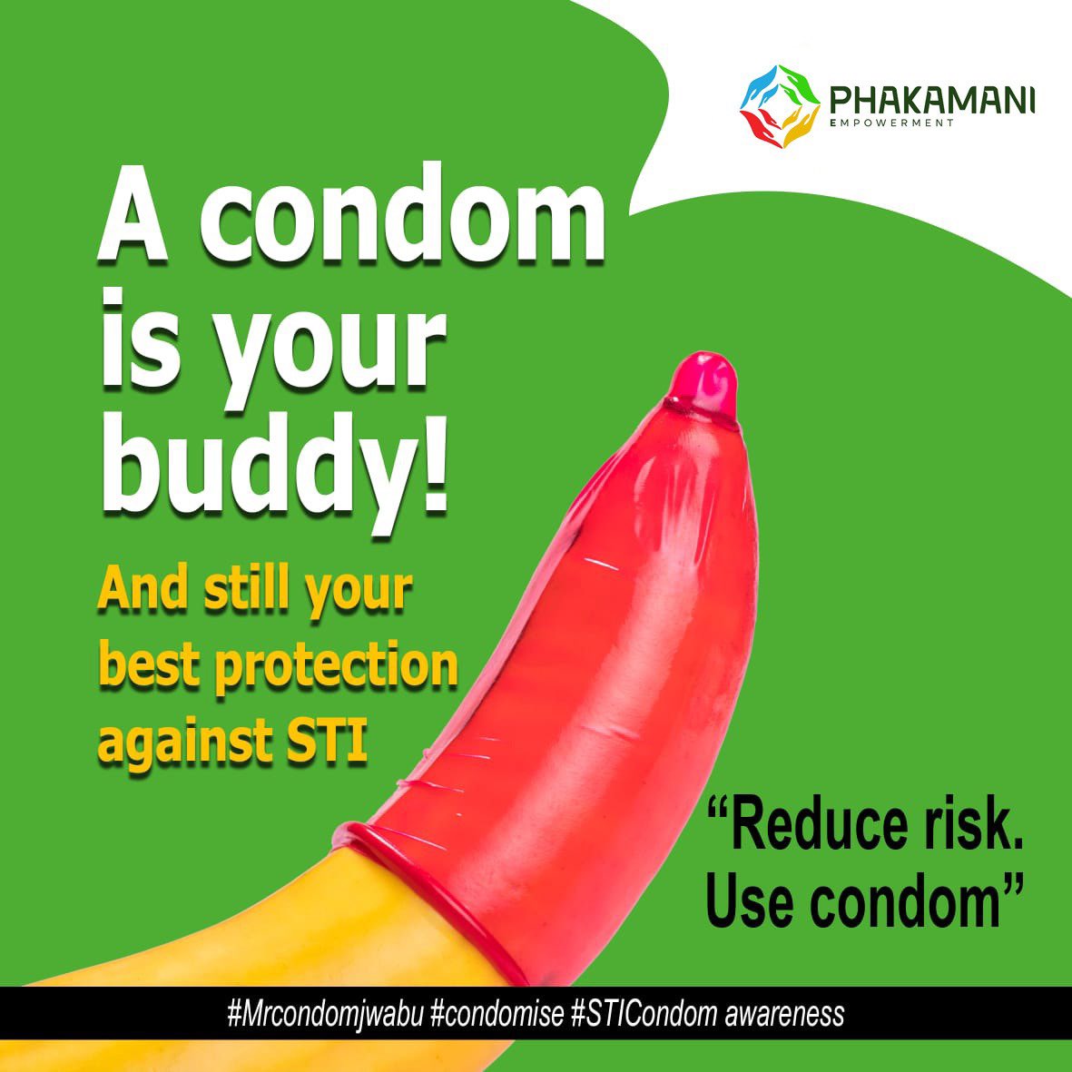 PhakamaniEmpow1's tweet photo. Life is a choice, you have a right to choose a healthy lifestyle. Choose condom. Condoms are one of the most effective ways of preventing STI’s!
#choosecondom!
#Mrcondomjwabu #Maximafemalecondom #Maxcondom #Maxlubricant #Fc2femalecondom https://t.co/H4RqRHK09Q