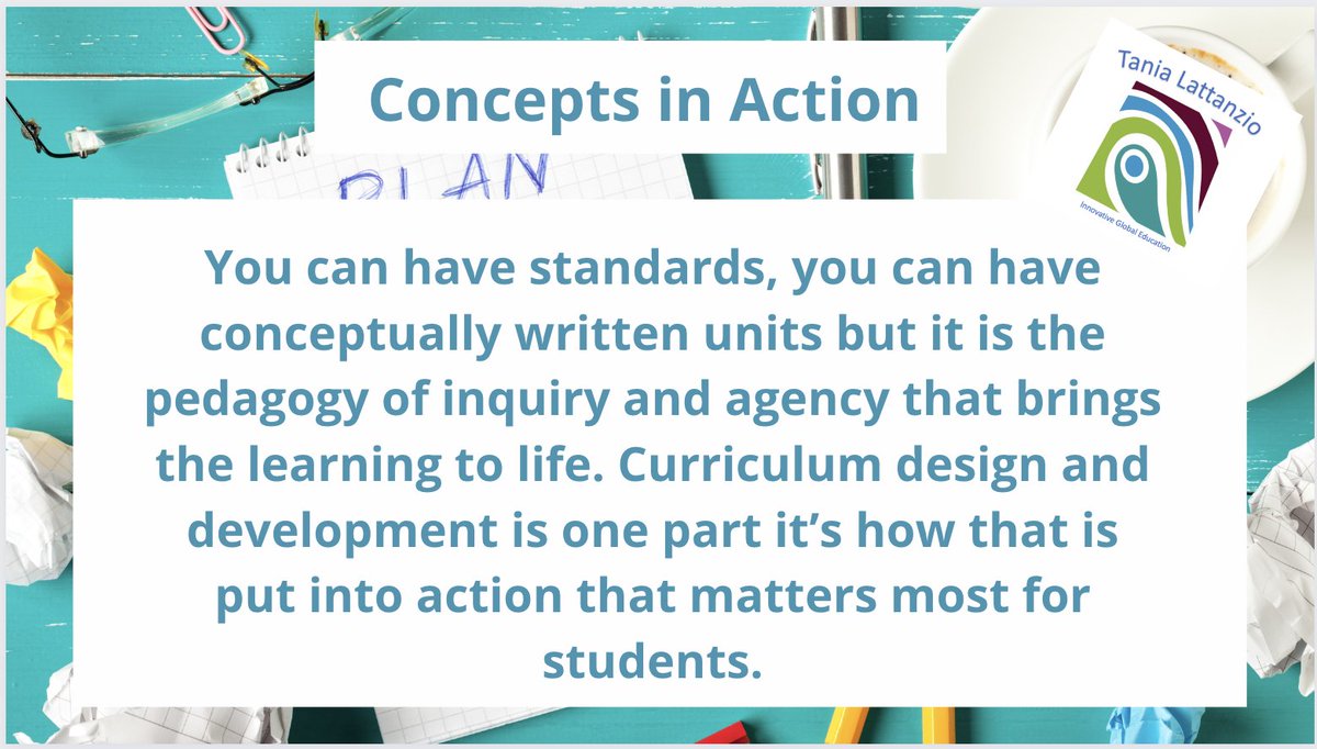 Thought for the day. Wonderful to be at KAUST, connecting with teaching teams across the school. Designing curriculum to be conceptual whilst also considering how concepts can be put into action for meaningful learning.  #conceptsinaction #inquiry #agency