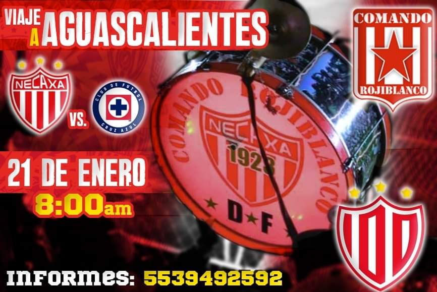 comando_necaxa's tweet photo. ¡La Banda de Rayos Lista Para Iniciar Viajando Este Torneo en Un Año Muy Importante Para La Historia de Nuestro Club Necaxa!

Viaje a Aguascalientes Sábado 21 de Enero!
Salida 8:00 AM
Informes: 5539492592

VAMOS LOS RAYOS!!!

#CR
#LaBandadelCentenario
#100PreAlentando https://t.co/gEljSCwwBh
