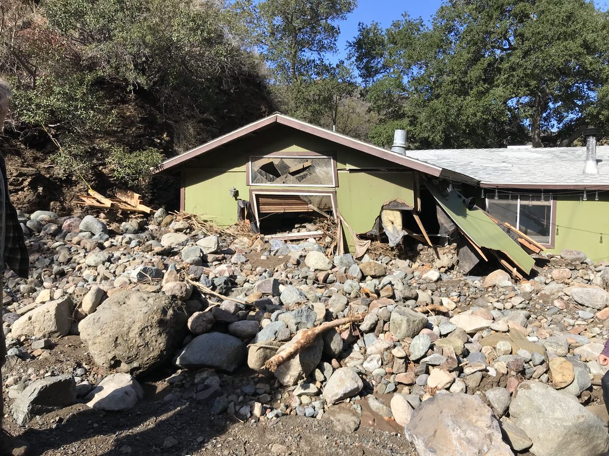CalConservation's tweet photo. 🚨The CA Geological Survey (@CAGeoSurvey) reminds residents living near sloped areas (especially those previously burned by wildfires) to be aware of the potential for dangerous, fast-moving debris flows during and after this week’s expected heavy rains. https://t.co/x3GodsdgOc https://t.co/bbY2akT833