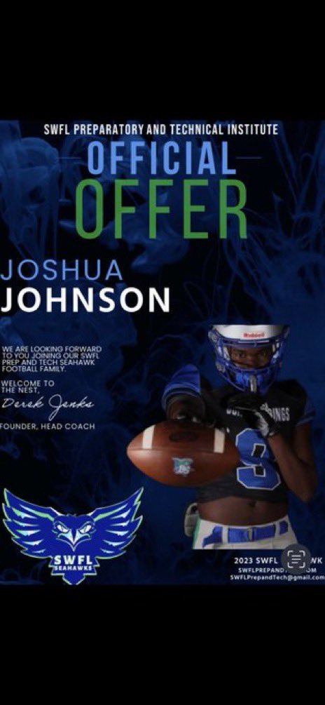 After a conversation with <a href="/coachcurtis42/">Coach Curtis</a> I am blessed to announce an offer to SWFL!@BullSharksFB <a href="/CoachD_SpreadO/">Rich Dombroski</a>