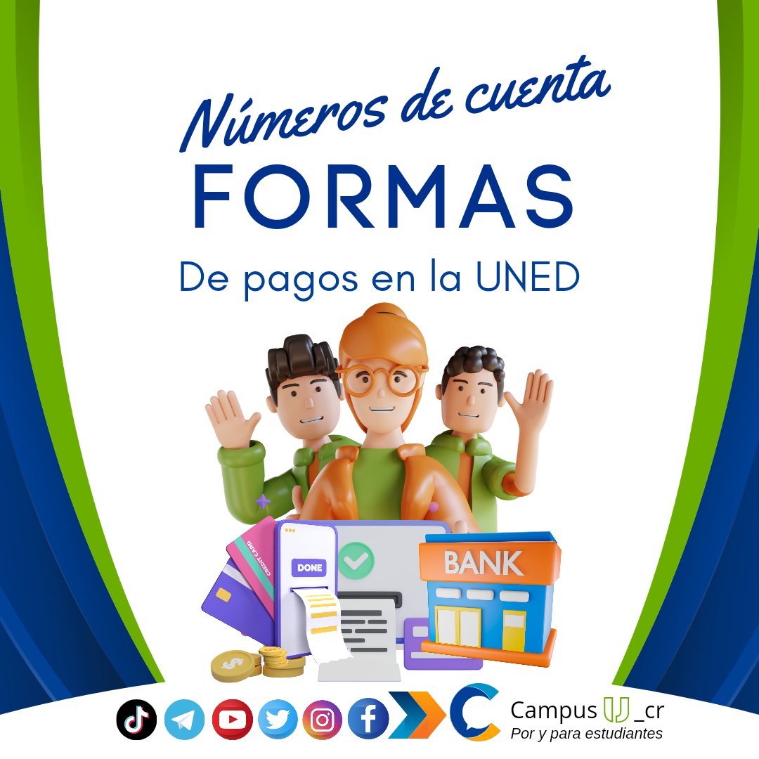 CampusU_cr's tweet photo. Formas de pago en la UNED, ingresa al enlace y ten encuenta cada detalle 
https://t.co/XtqUvofP7N https://t.co/ZRIEfeSwby