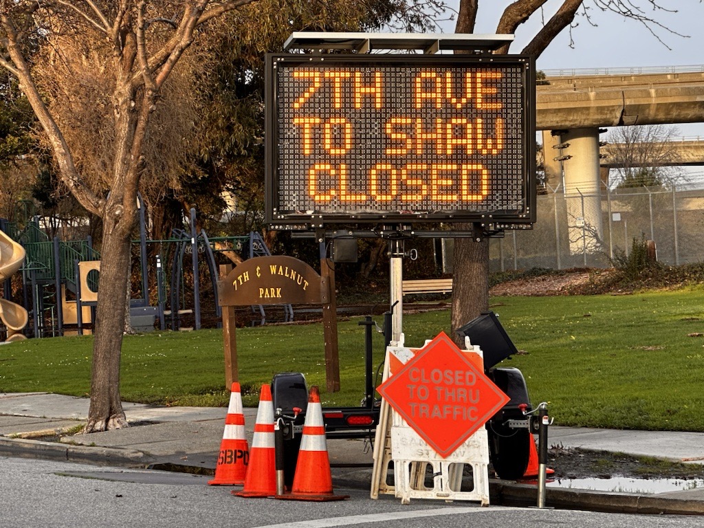 Traffic Alert: 7th Avenue (near Walnut St) is closed to through traffic to Shaw Road due to low lying standing water.  The road will remain closed until storms subside, estimated opening is to be determined (TBD).  Please use alternate route.