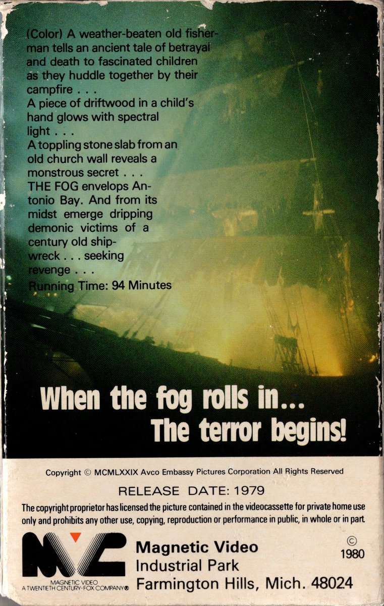 Fave5FromFans's tweet photo. Media from my collection.
@TheHorrorMaster The Fog on #BetaMax
#beta #cassette #sonybetamax #vhs #vhscollector #vhstapes #vhsvideo #vhscollection #horrorvhs #vhsforever #vhsfilm #video #videocassette #videotape #videotapes #analog #homevideo #vintage #retro #physicalmedia https://t.co/nopcKdSm1B
