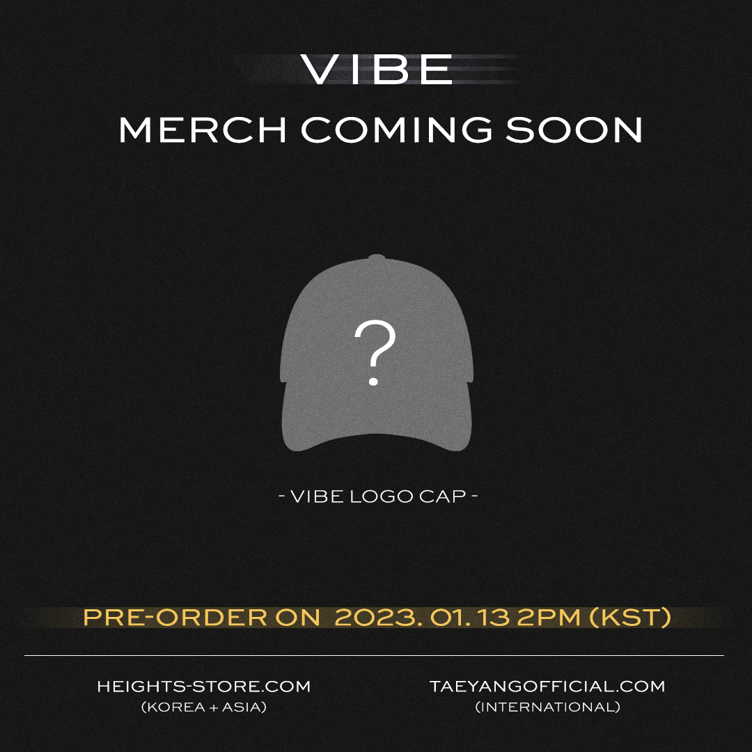 THEBLACKLABEL's tweet photo. VIBE MERCH COMING SOON!

▪️PRE-ORDER ON 2023.01.13 2PM (KST)
▪️https://t.co/ZmtK0QpG20 / https://t.co/X54xGxMBIi

#VIBE #바이브 #TAEYANG #태양
#THEBLACKLABEL #더블랙레이블 https://t.co/iBYULzMLcG