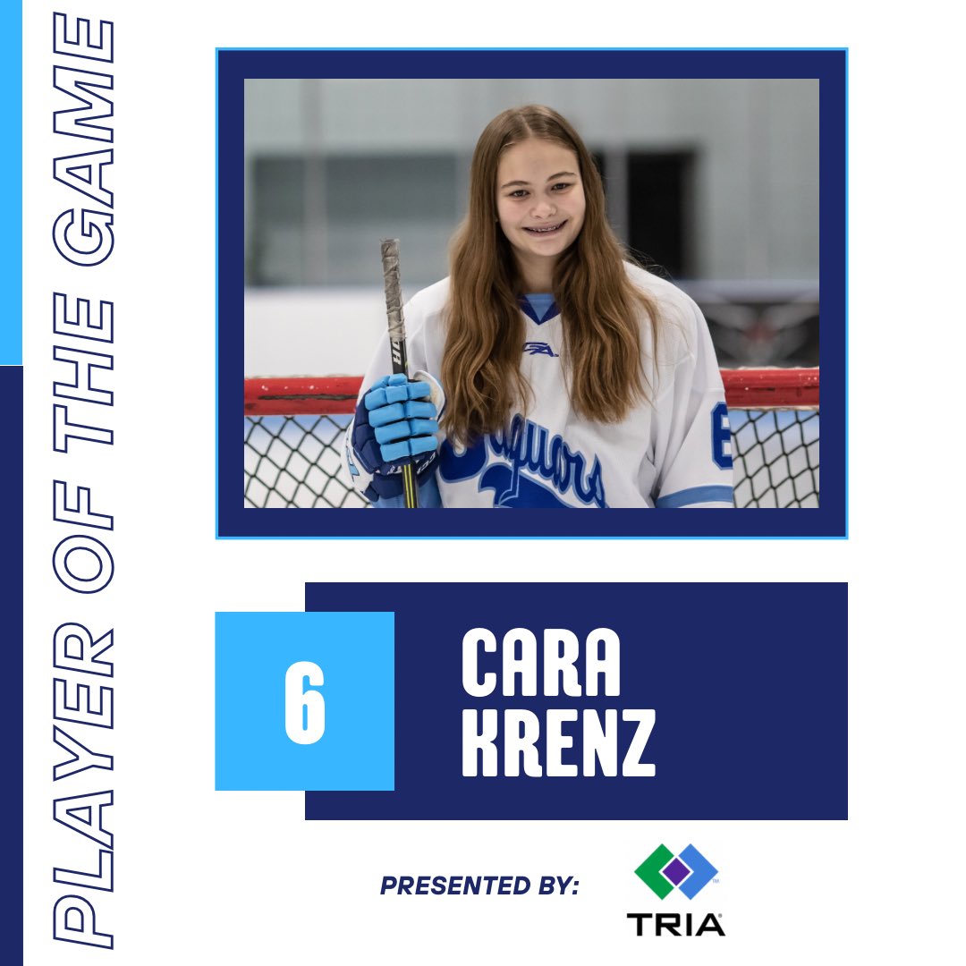 Jaggirlshockey's tweet photo. Tonight’s @TRIAOrthopedics Player of the Game is Cara Krenz! The freshman with a great performance on the blue line tonight! https://t.co/ku2QA30Vzb