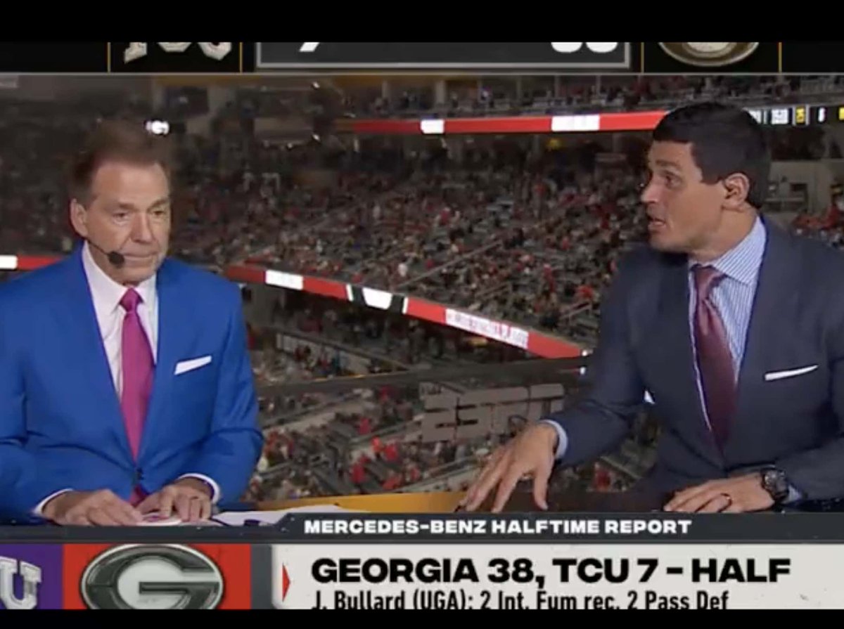 barstoolsports's tweet photo. Nick Saban Wanted To Reach Over And Smack David Pollack When He Said Georgia Had Taken Over College Football https://t.co/DuMhBMbzu5 https://t.co/2PaqHSnvQJ