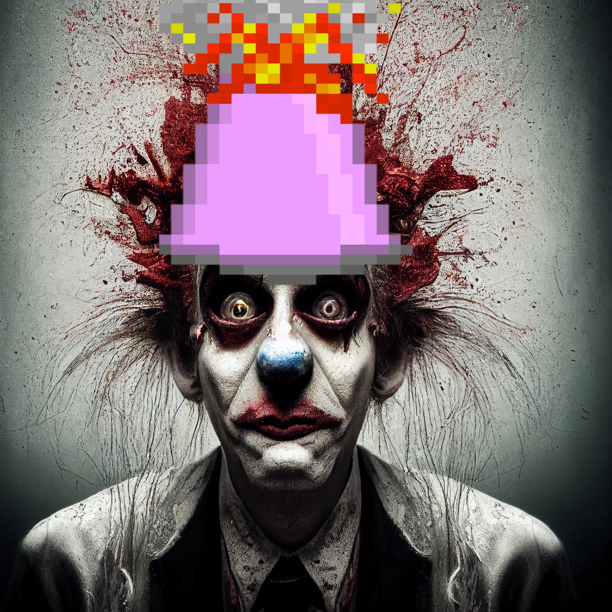 hunter57435's tweet photo. This is my entry for 2. Best PFP   - Your 8-Bit Cone as a hat on another NFT pfp profile picture. Must use as your Twitter, Discord, or Reddit pfp for the duration  #8BitCones @MoonAlgo https://t.co/h5it8IxbiC