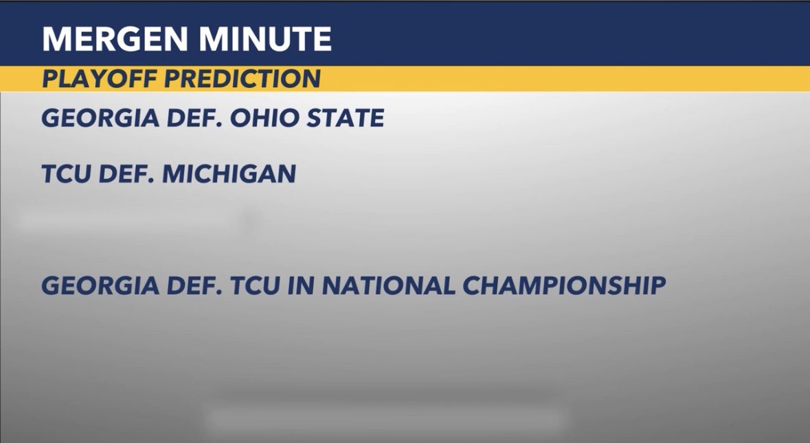 Our very own @mattmergentv2 was on it all the way back in mid-December! 

The Georgia Bulldogs become the first back-to-back champion in the CFP era.