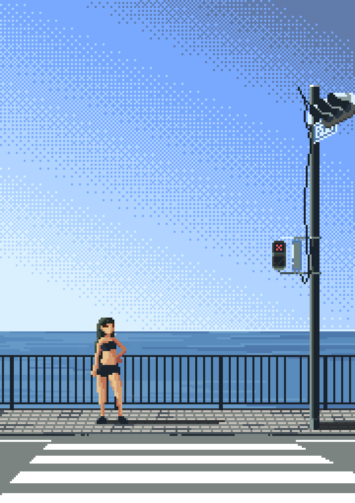 Hot afternoon 
#pixelart #ドット絵'